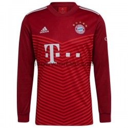 FC Bayern München Heren Shirt met Bedrukking Thuis 2021-2022 Lange Mouw