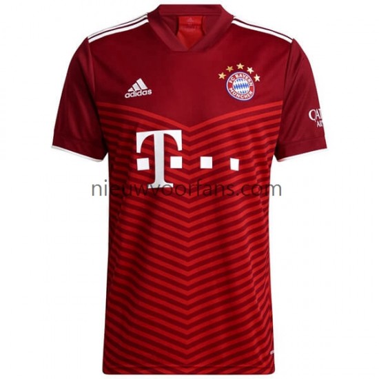 FC Bayern München Heren Shirt met Bedrukking Thuis 2021-2022 Korte Mouw