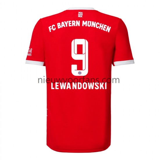 FC Bayern München Heren Shirt met Bedrukking Lewandowski 9 Thuis 2022-2023 Korte Mouw