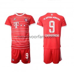 FC Bayern München Kind Shirt met Bedrukking Lewandowski 9 Thuis 2022-2023 Korte Mouw