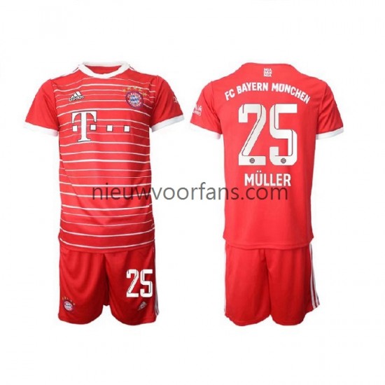 FC Bayern München Kind Shirt met Bedrukking Muller 25 Thuis 2022-2023 Korte Mouw