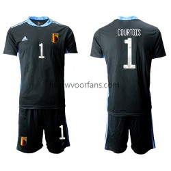 België Kind Shirt met Bedrukking Doelman Thibaut Courtois 1 Euro 2020 Thuis Korte Mouw