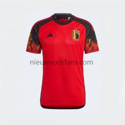 België Heren Shirt met Bedrukking Thuis WK 2022 Korte Mouw
