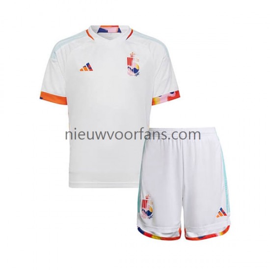 België Kind Shirt met Bedrukking Uit WK 2022 Korte Mouw