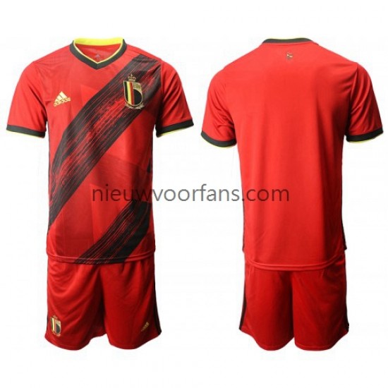België Kind Shirt met Bedrukking Euro 2020 Thuis Korte Mouw