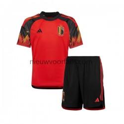 België Kind Shirt met Bedrukking Thuis WK 2022 Korte Mouw