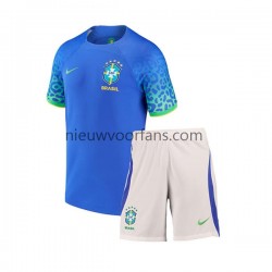 Brazilië Kind Shirt met Bedrukking Uit WK 2022 Korte Mouw