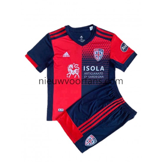 Cagliari Kind Shirt met Bedrukking Thuis 2021-2022 Korte Mouw