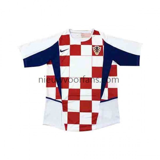 Kroatië Heren Shirt met Bedrukking Thuis 2002 Korte Mouw