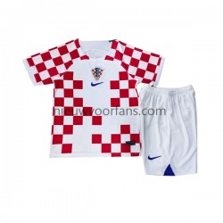 Kroatië Kind Shirt met Bedrukking Thuis WK 2022 Korte Mouw