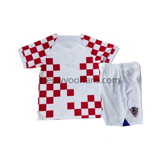 Kroatië Kind Shirt met Bedrukking Thuis WK 2022 Korte Mouw