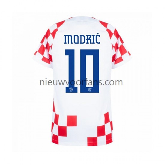 Kroatië Heren Shirt met Bedrukking Modrić 10 Thuis WK 2022 Korte Mouw