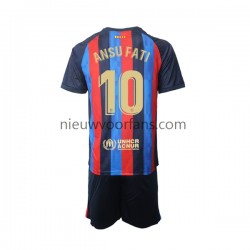 FC Barcelona Kind Shirt met Bedrukking Ansu Fati 10 Thuis 2022-2023 Korte Mouw