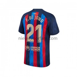 FC Barcelona Heren Shirt met Bedrukking Frenkie de Jong 21 Thuis 2022-2023 Korte Mouw