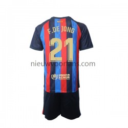 FC Barcelona Kind Shirt met Bedrukking Frenkie de Jong 21 Thuis 2022-2023 Korte Mouw