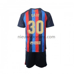 FC Barcelona Kind Shirt met Bedrukking Gavi 30 Thuis 2022-2023 Korte Mouw