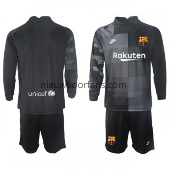 FC Barcelona Kind Shirt met Bedrukking Doelman Uit 2021-2022 Lange Mouw
