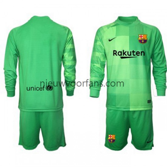 FC Barcelona Kind Shirt met Bedrukking Doelman Derde 2021-2022 Lange Mouw