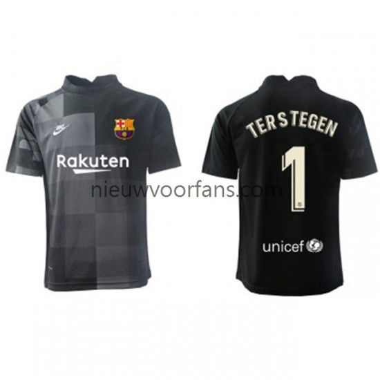 FC Barcelona Heren Shirt met Bedrukking Doelman Ter Stegen 1 Uit 2021-2022 Korte Mouw