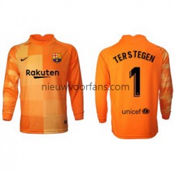 FC Barcelona Heren Shirt met Bedrukking Doelman Ter Stegen 1 Thuis 2021-2022 Lange Mouw