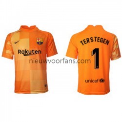 FC Barcelona Heren Shirt met Bedrukking Doelman Ter Stegen 1 Thuis 2021-2022 Korte Mouw