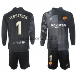 FC Barcelona Kind Shirt met Bedrukking Doelman Ter Stegen 1 Uit 2021-2022 Lange Mouw