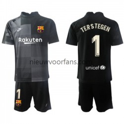 FC Barcelona Kind Shirt met Bedrukking Doelman Ter Stegen 1 Uit 2021-2022 Korte Mouw