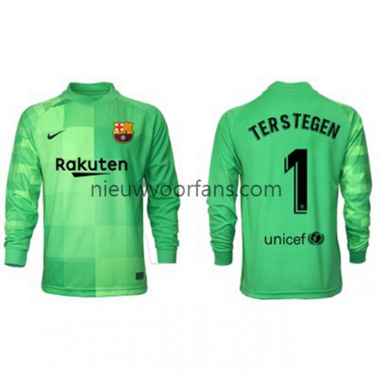 FC Barcelona Heren Shirt met Bedrukking Doelman Ter Stegen 1 Derde 2021-2022 Lange Mouw
