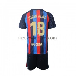 FC Barcelona Kind Shirt met Bedrukking Jordi Alba 18 Thuis 2022-2023 Korte Mouw