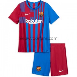 FC Barcelona Kind Shirt met Bedrukking Thuis 2021-2022 Korte Mouw