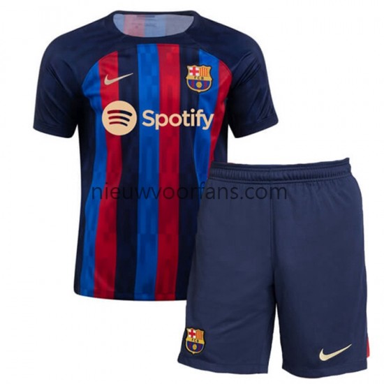 FC Barcelona Kind Shirt met Bedrukking Thuis 2022-2023 Korte Mouw