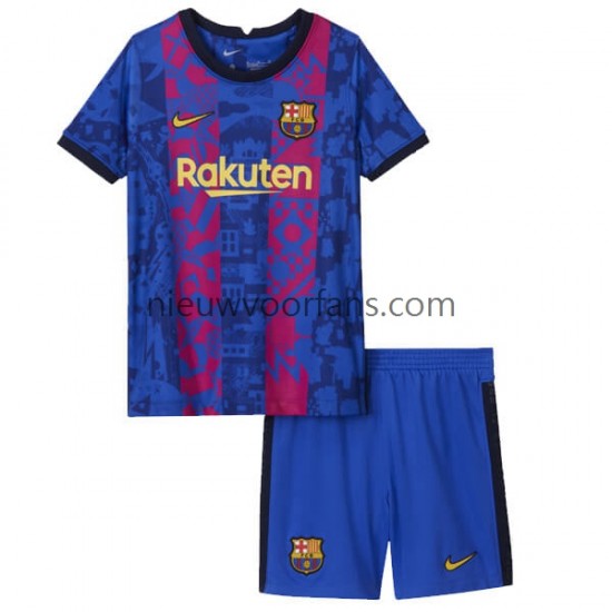 FC Barcelona Kind Shirt met Bedrukking Derde 2021-2022 Korte Mouw