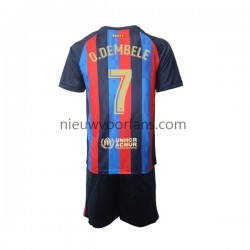 FC Barcelona Kind Shirt met Bedrukking Ousmane Dembele 7 Thuis 2022-2023 Korte Mouw