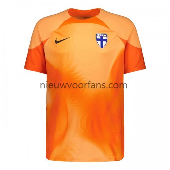 Finland Heren Shirt met Bedrukking Doelman Thuis 2022 Korte Mouw