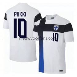 Finland Heren Shirt met Bedrukking Teemu Pukki 10 Euro 2020 Thuis Korte Mouw