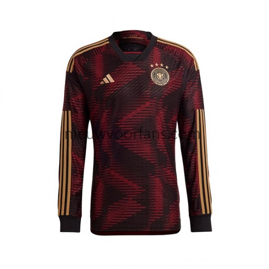 Duitsland Heren Shirt met Bedrukking Uit WK 2022 Lange Mouw