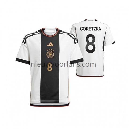 Duitsland Heren Shirt met Bedrukking Leon Goretzka 8 Thuis WK 2022 Korte Mouw