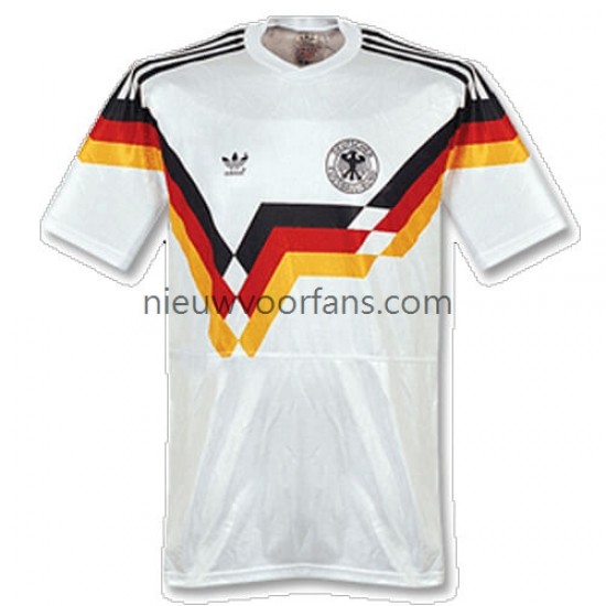 Duitsland Heren Shirt met Bedrukking 1990 Retro Thuis Korte Mouw