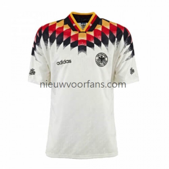 Duitsland Heren Shirt met Bedrukking Retro Thuis 1994 Korte Mouw