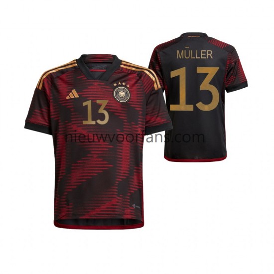 Duitsland Heren Shirt met Bedrukking Thomas Muller 13 Uit WK 2022 Korte Mouw