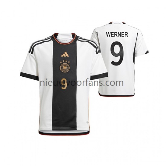 Duitsland Heren Shirt met Bedrukking Timo Werner 9 Thuis WK 2022 Korte Mouw