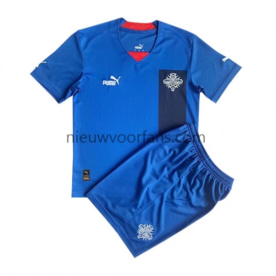 IJsland Kind Shirt met Bedrukking Thuis 2022 Korte Mouw