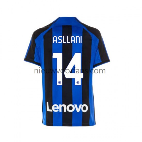 Inter Milan Heren Shirt met Bedrukking Kristjan Asllani 14 Thuis 2022-2023 Korte Mouw