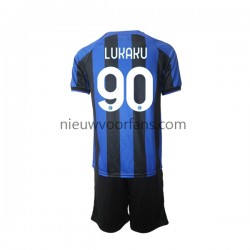 Inter Milan Kind Shirt met Bedrukking Romelu Lukaku 90 Thuis 2022-2023 Korte Mouw