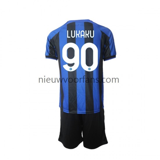 Inter Milan Kind Shirt met Bedrukking Romelu Lukaku 90 Thuis 2022-2023 Korte Mouw