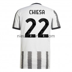 Juventus Heren Shirt met Bedrukking Chiesa 22 Thuis 2022-2023 Korte Mouw