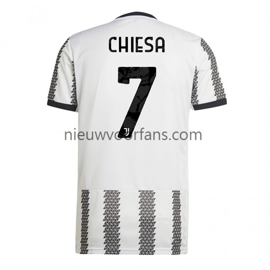 Juventus Heren Shirt met Bedrukking Chiesa 7 Thuis 2022-2023 Korte Mouw