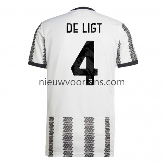 Juventus Heren Shirt met Bedrukking De Ligt 4 Thuis 2022-2023 Korte Mouw