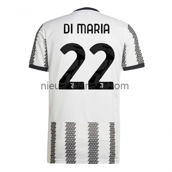 Juventus Heren Shirt met Bedrukking Di Maria 22 Thuis 2022-2023 Korte Mouw