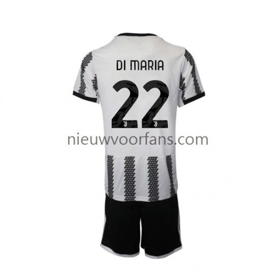 Juventus Kind Shirt met Bedrukking Di Maria 22 Thuis 2022-2023 Korte Mouw